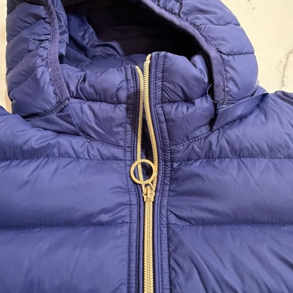 Michael Kors Woman Packable Down Over Coat XL Blue Quilted Puffy Hooded Light - Picture 3 of 9